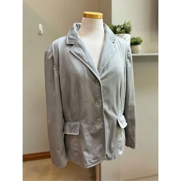 Worthington stretch 16 silver grey 3 bottom front lined comfort blazer - Picture 1 of 4